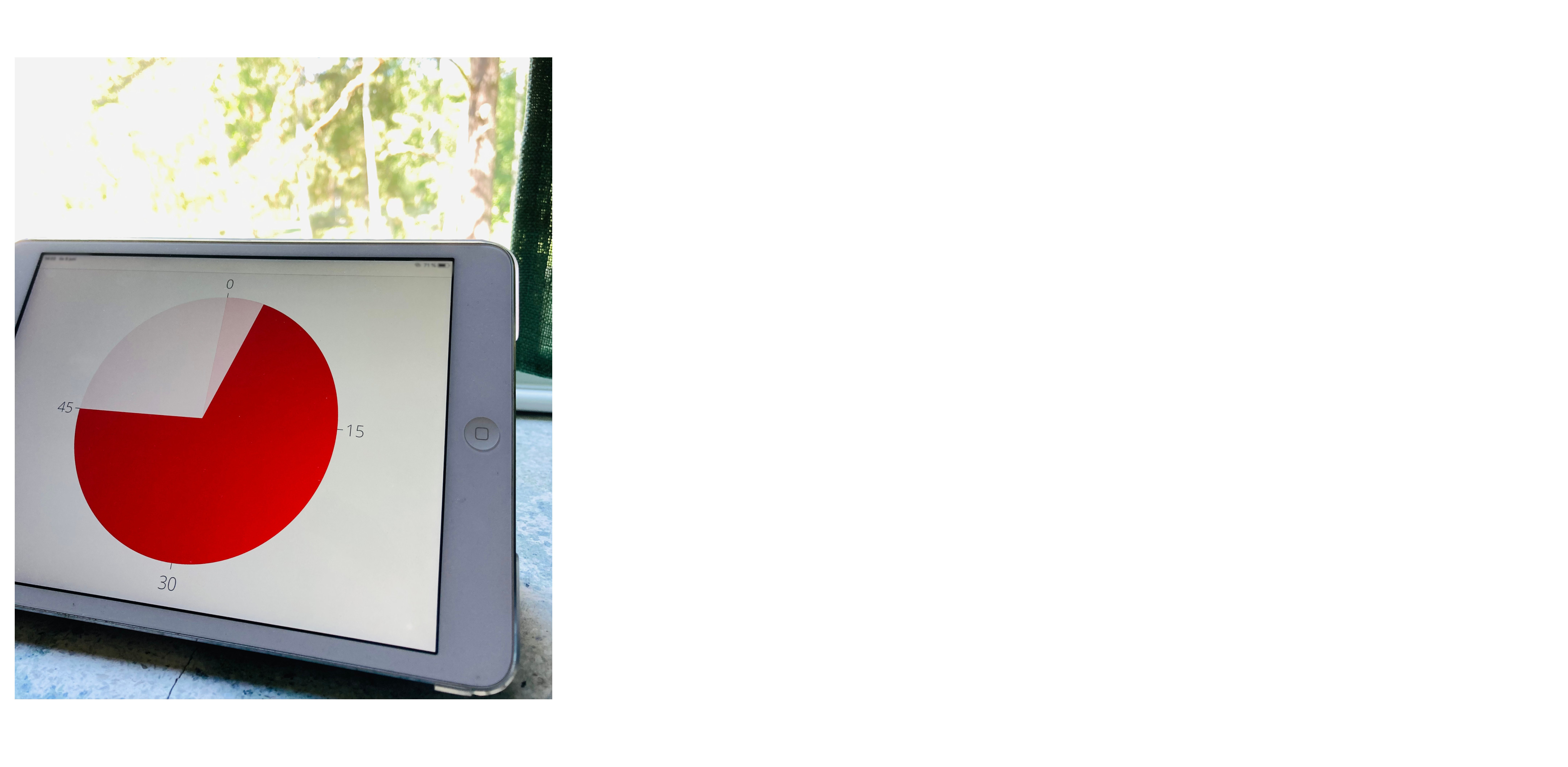 Surfplatta med visuell timer